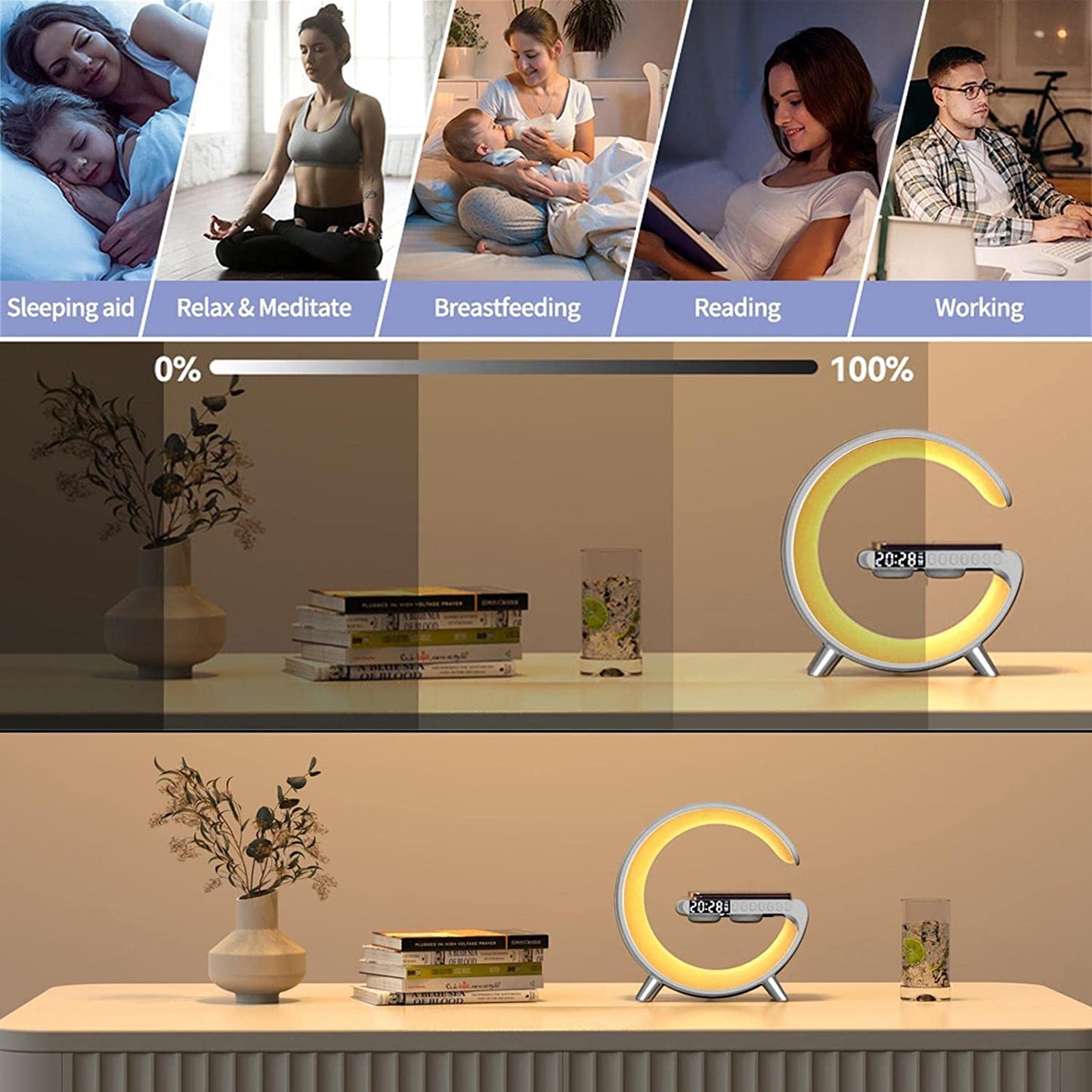 3-in-1 Wireless Charging Lamp & Alarm Clock, product image 4