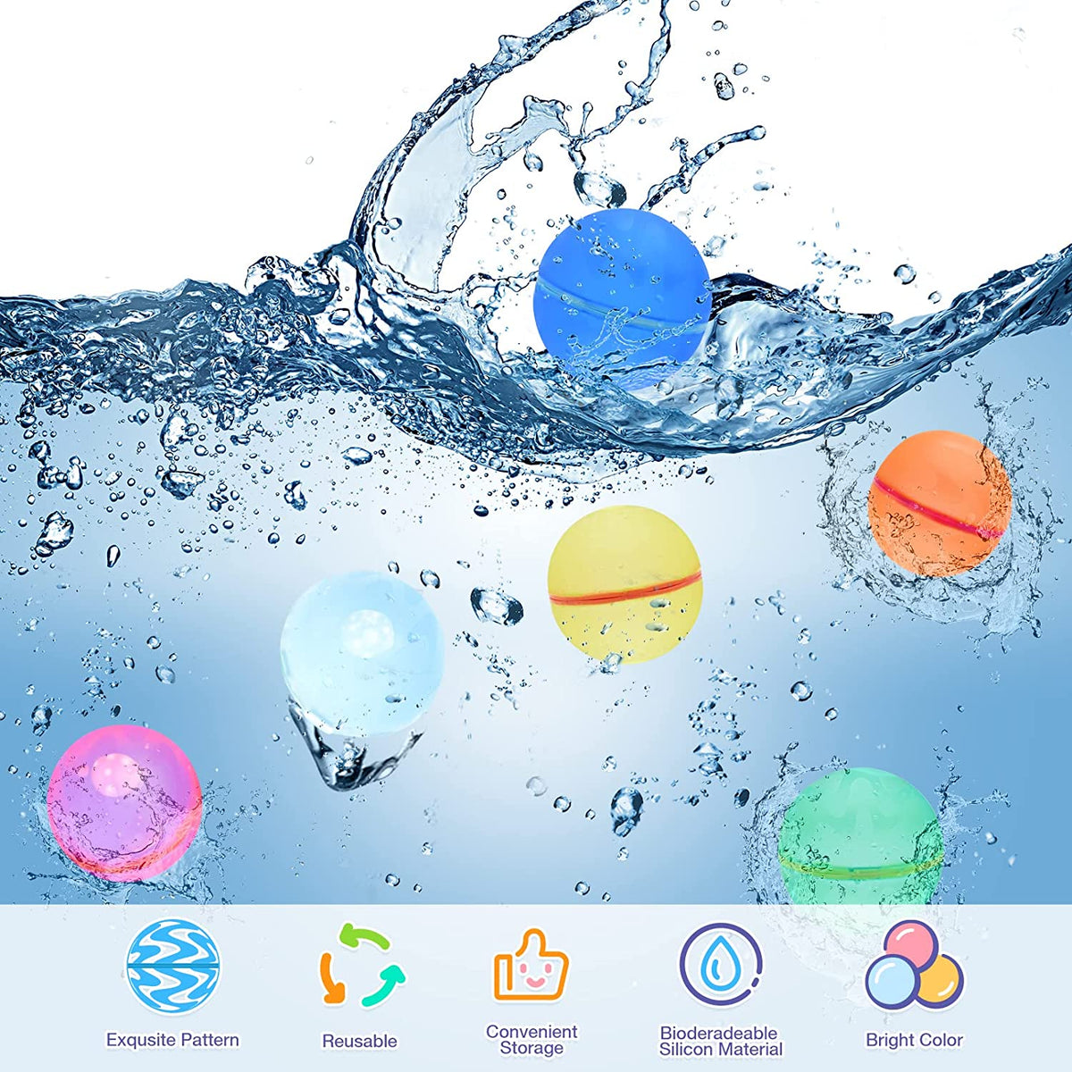 Reusable water balloons colours