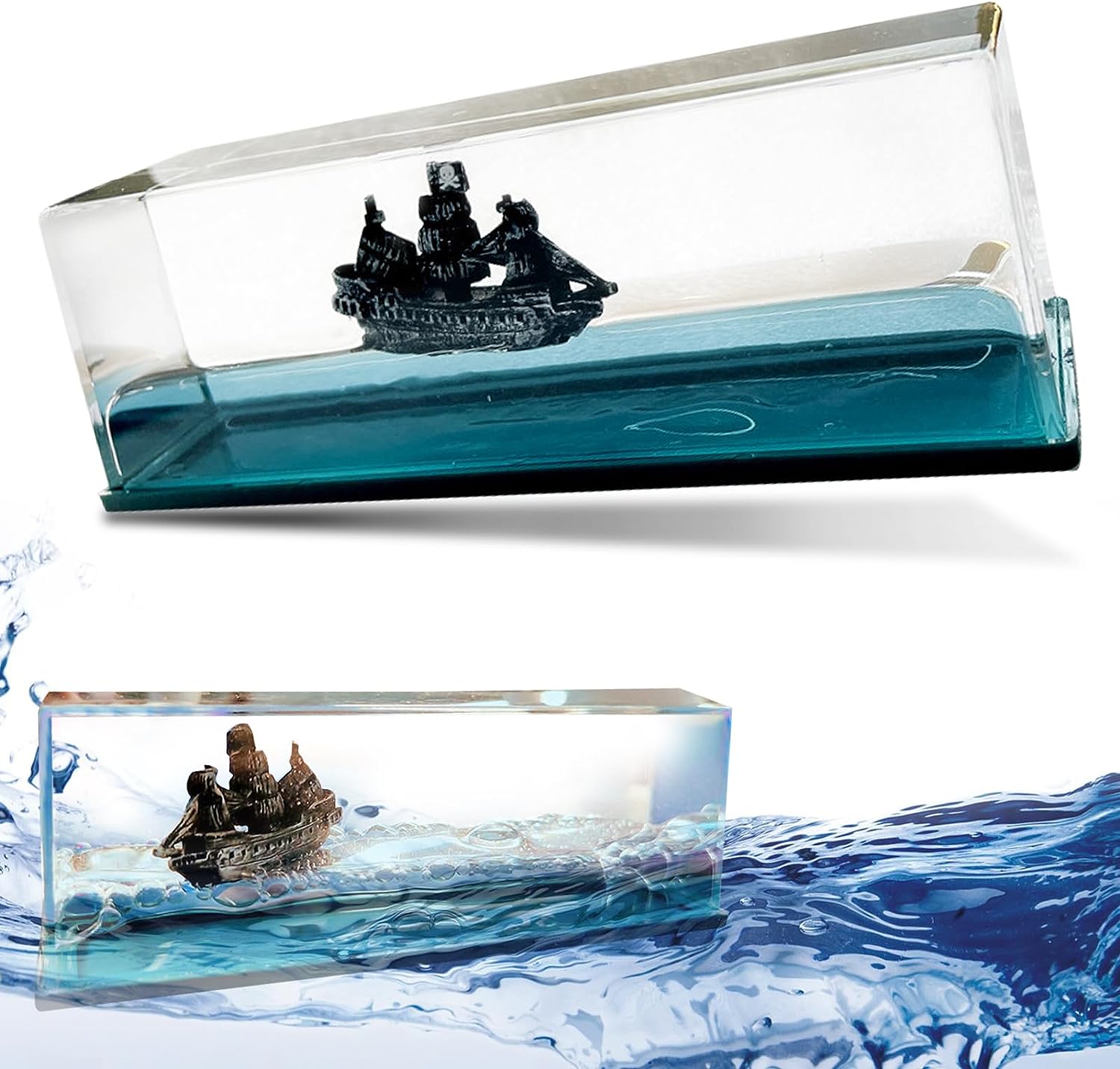 Pirate ship liquid desk ornament product view