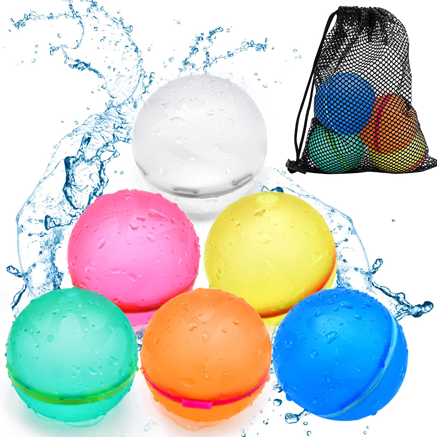 Reusable water balloons self-sealing