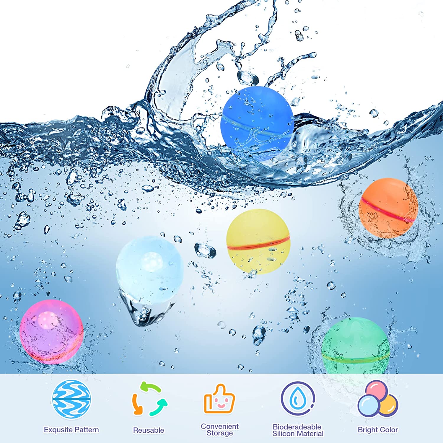 Reusable water balloons colours