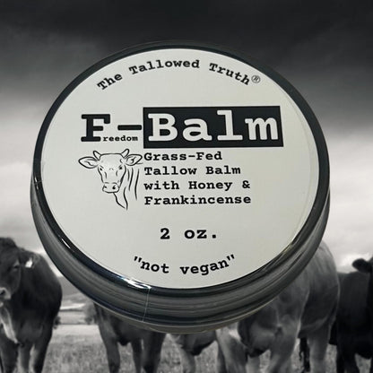 The Tallowed Truth F-Balm Tallow – Grass-fed, Grass-finished Tallow – 5 Ingredients Only – Canadian-made All-Purpose Tallow Balm – Made in Canada – For Face & Body (2 oz, Original)