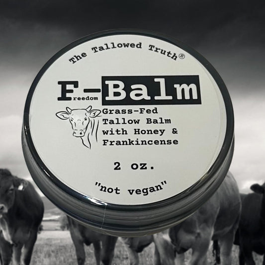The Tallowed Truth F-Balm Tallow – Grass-fed, Grass-finished Tallow – 5 Ingredients Only – Canadian-made All-Purpose Tallow Balm – Made in Canada – For Face & Body (2 oz, Original)